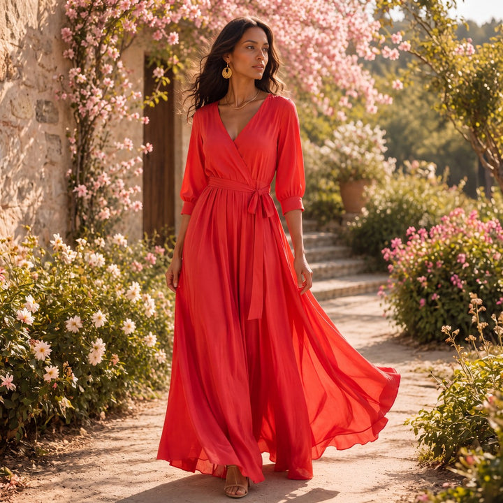 Brigitte Brianna Wrap Maxi Dress