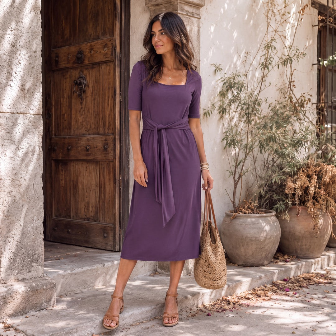 Brigitte Brianna Square Neck Dress