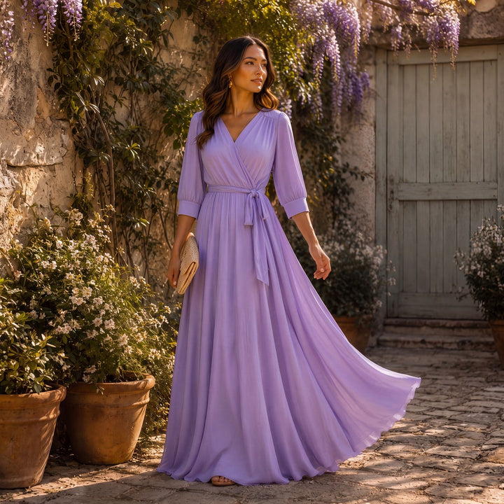 Brigitte Brianna Wrap Maxi Dress