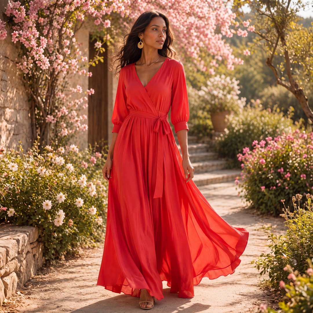Brigitte Brianna Wrap Maxi Dress