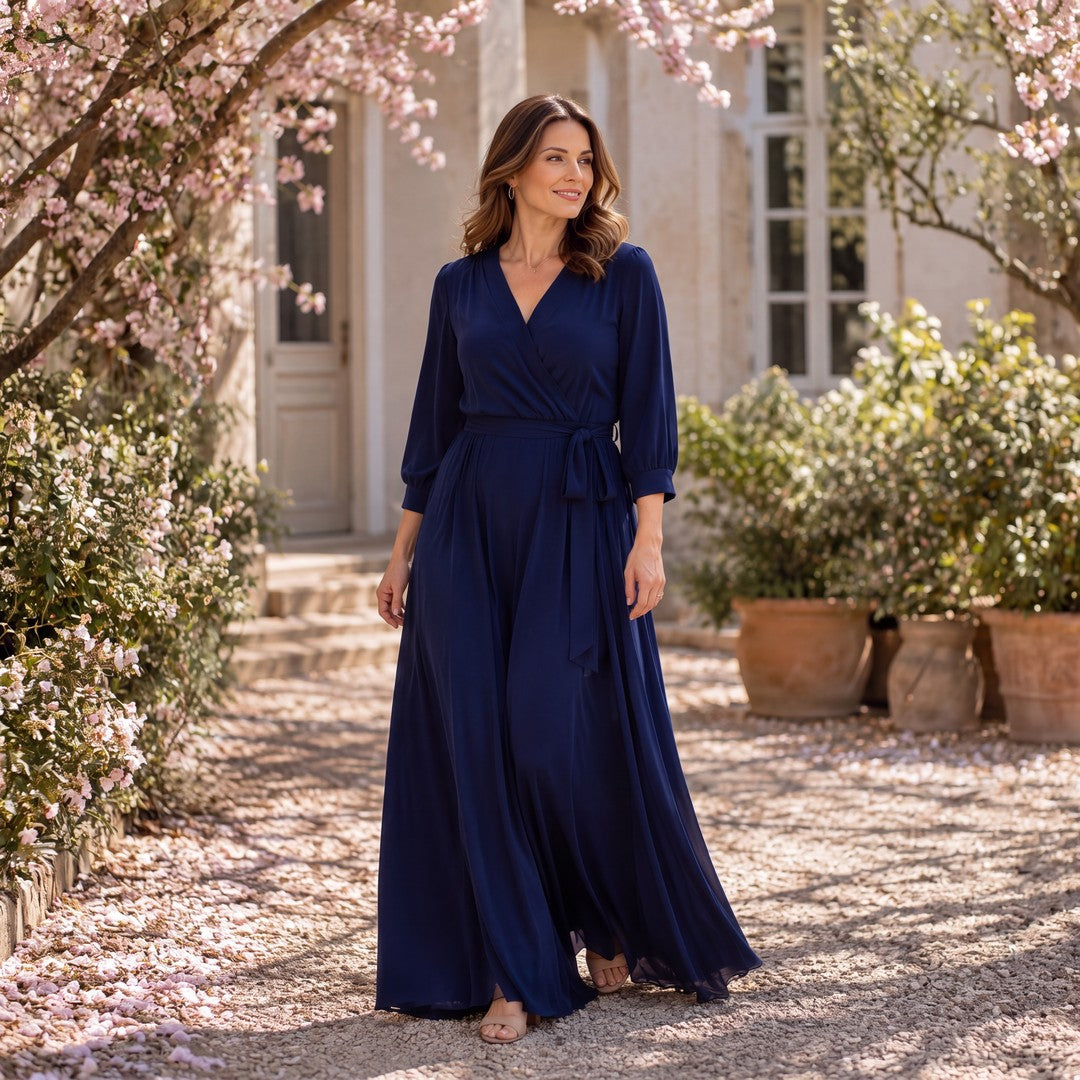 Brigitte Brianna Wrap Maxi Dress