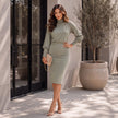 Brigitte Brianna Turtleneck Jersey Dress