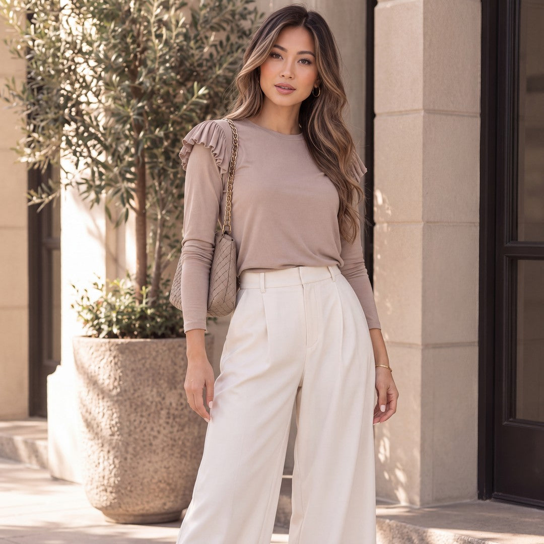 Brigitte Brianna Shoulder Ruffle Top