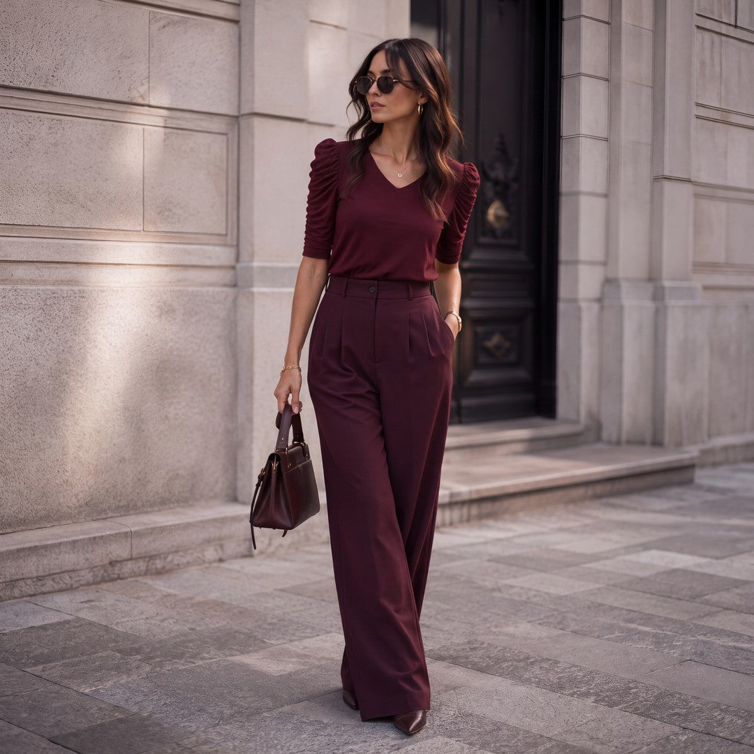 Brigitte Brianna Ruched Sleeve Top