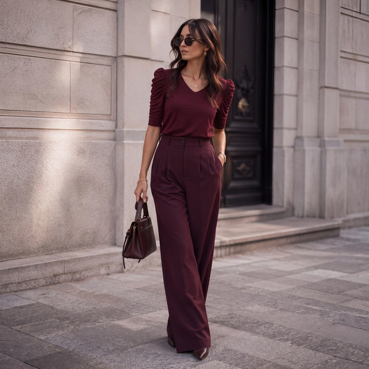 Brigitte Brianna Ruched Sleeve Top