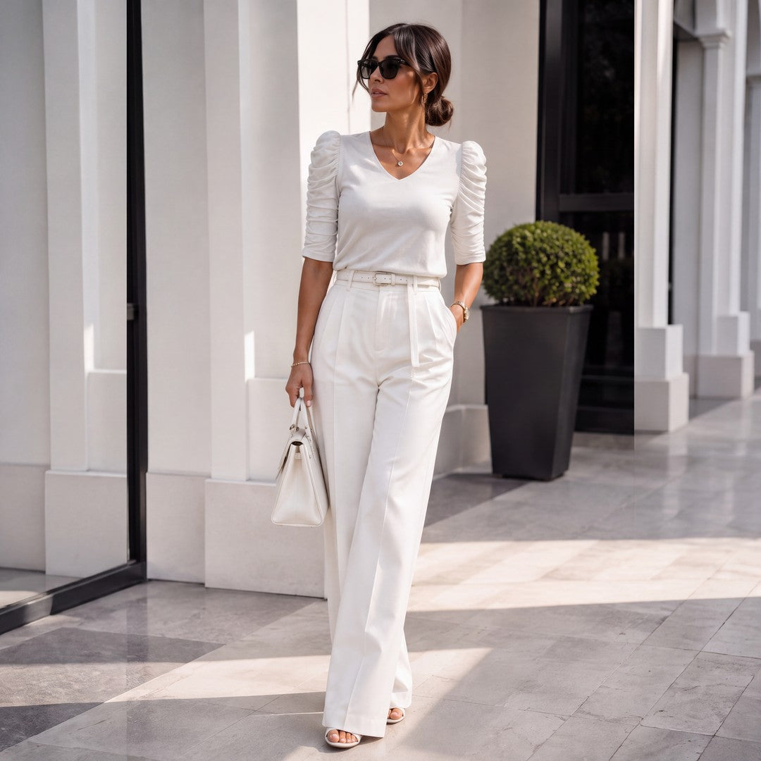 Brigitte Brianna Ruched Sleeve Top