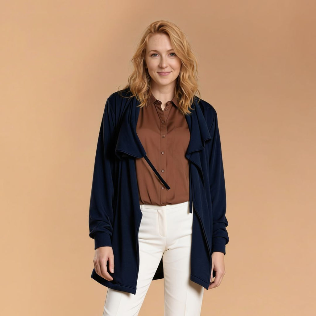 Jet Set Open Front Cardigan for Women – Hooded Long Cardigan with