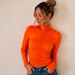 Brigitte Brianna Ruched Turtleneck