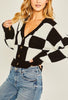 Charla Checkered Cardigan