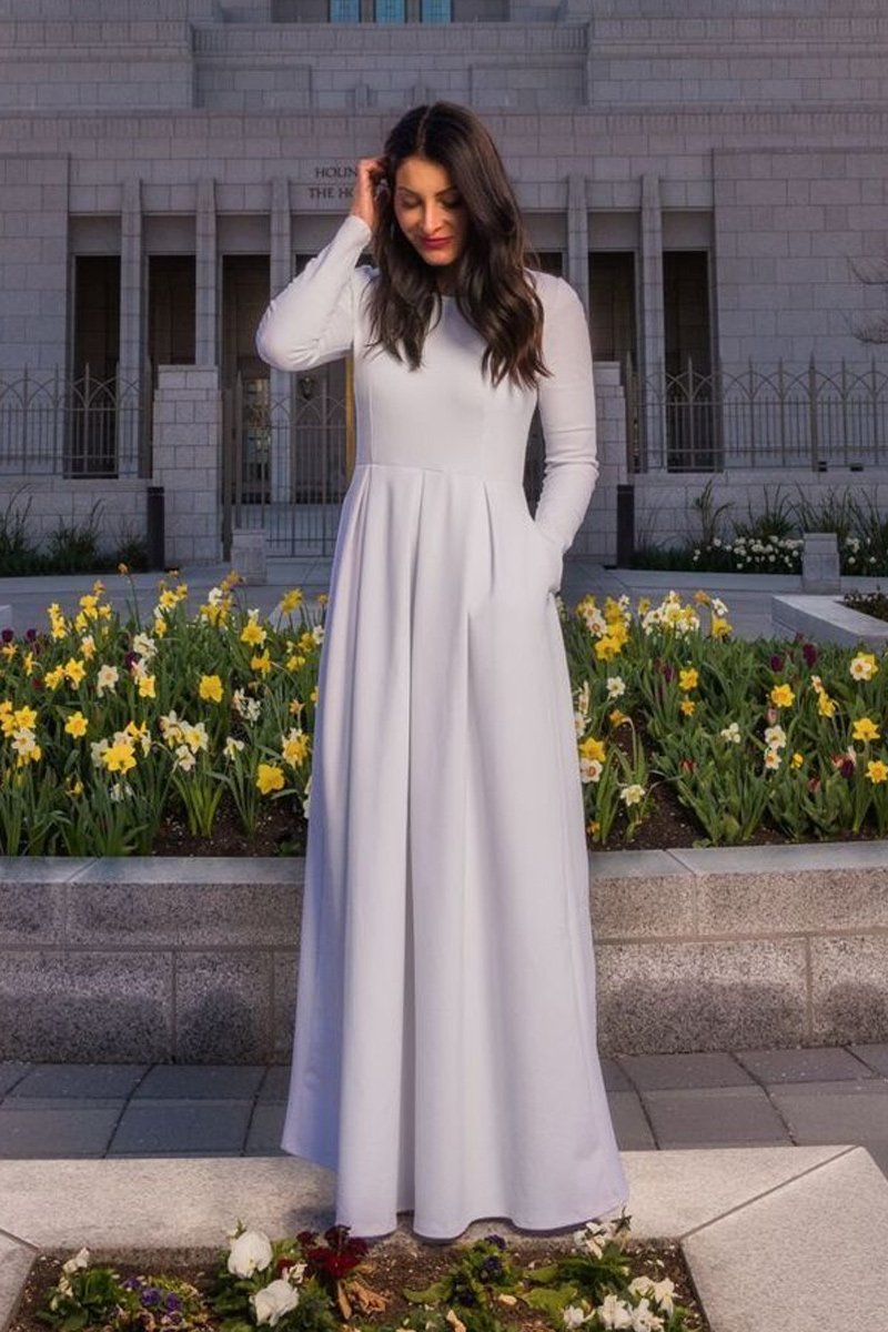 White Modest Dresses: The Michelle by Brigitte Brianna