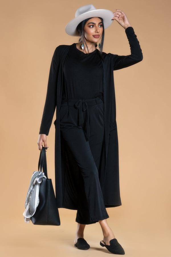 Deluxe Jumpsuit and Cardigan Set/Black - Danielle Jacobs