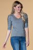 Brigitte Brianna Ruched Sleeve Top