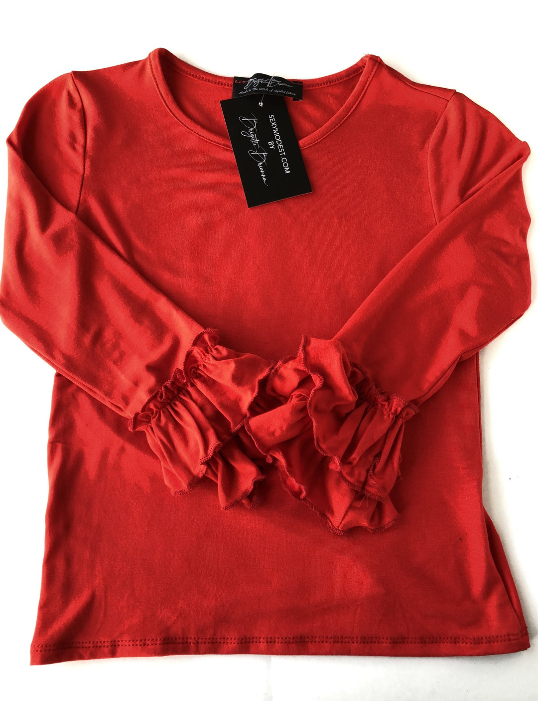 Modest Tops: Kids PJ Ruffle Tee - SexyModest Boutique