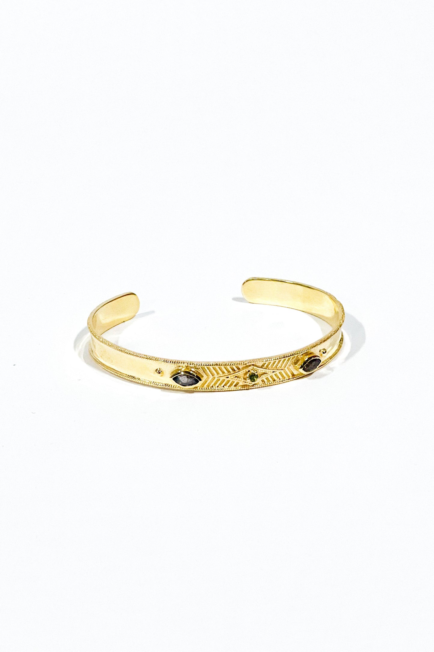 Jeweled Gold Cuff Bracelet