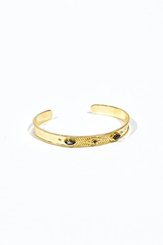 Jeweled Gold Cuff Bracelet