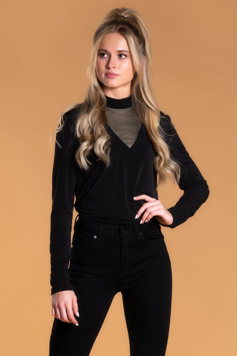 Modest Tops: Brigitte Brianna Mesh Turtleneck - SexyModest Boutique