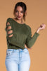 Modest Tops: Brigitte Brianna Slit Sleeve Sweatshirt - SexyModest Boutique