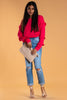 Modest Tops: Brigitte Brianna Striped Ruffle Sleeve Sweatshirt - SexyModest Boutique