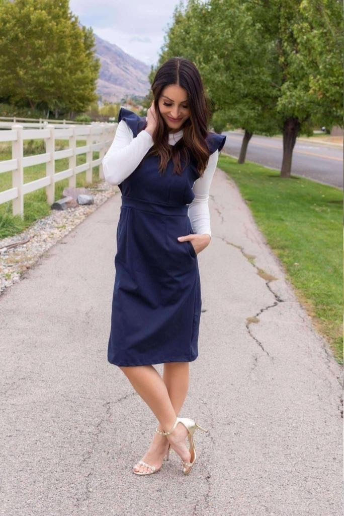 Brigitte Brianna Ruffle Overall Dress by SexyModest Boutique