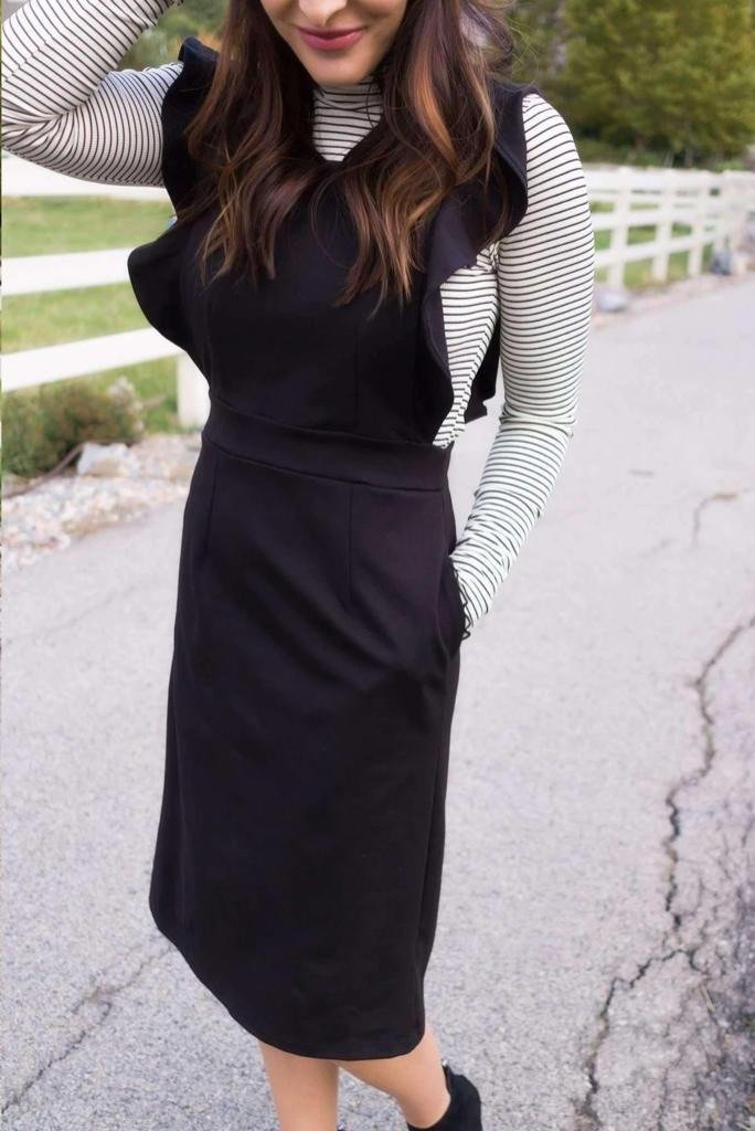 Ruffle Overall Modest Dress By Brigitte Brianna