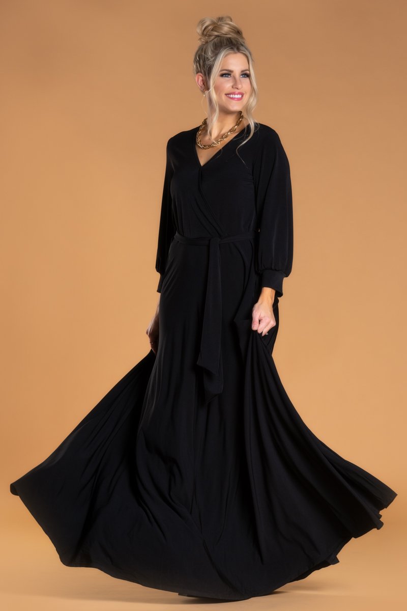 Brigitte Brianna Wrap Maxi Dress Tangerine / L