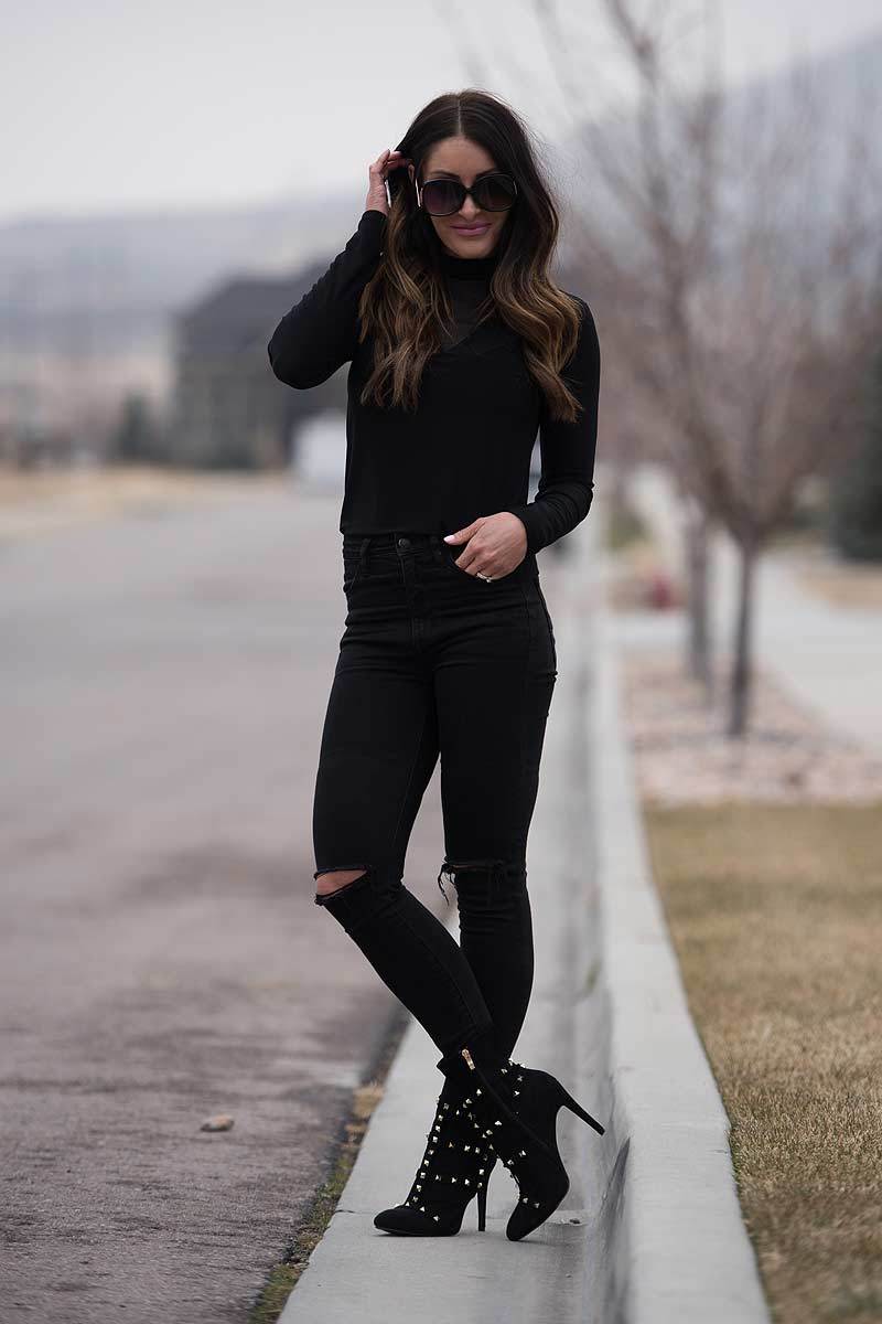 Modest Tops: Brigitte Brianna Mesh Turtleneck - SexyModest Boutique