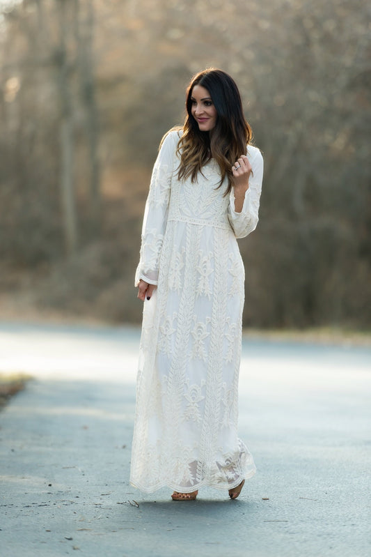 White Modest Dresses: The Elizabeth by Brigitte Brianna