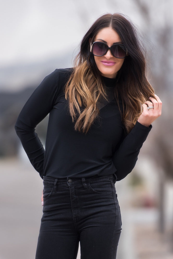 Modest Tops: Brigitte Brianna Mesh Turtleneck - SexyModest Boutique